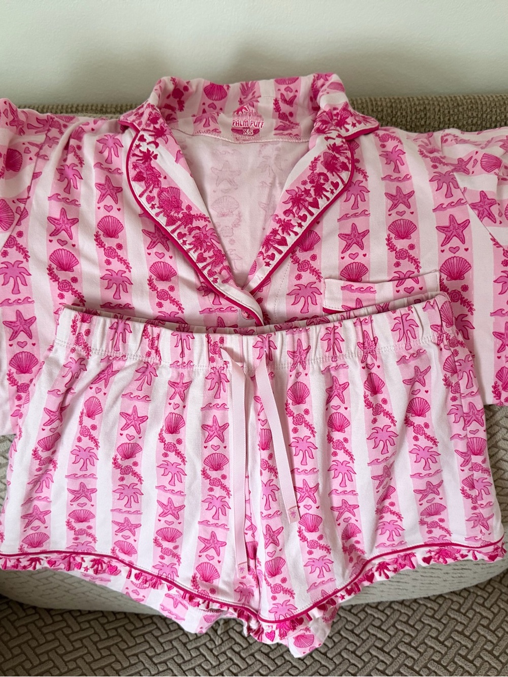Pink Palm Puff pink pajamas